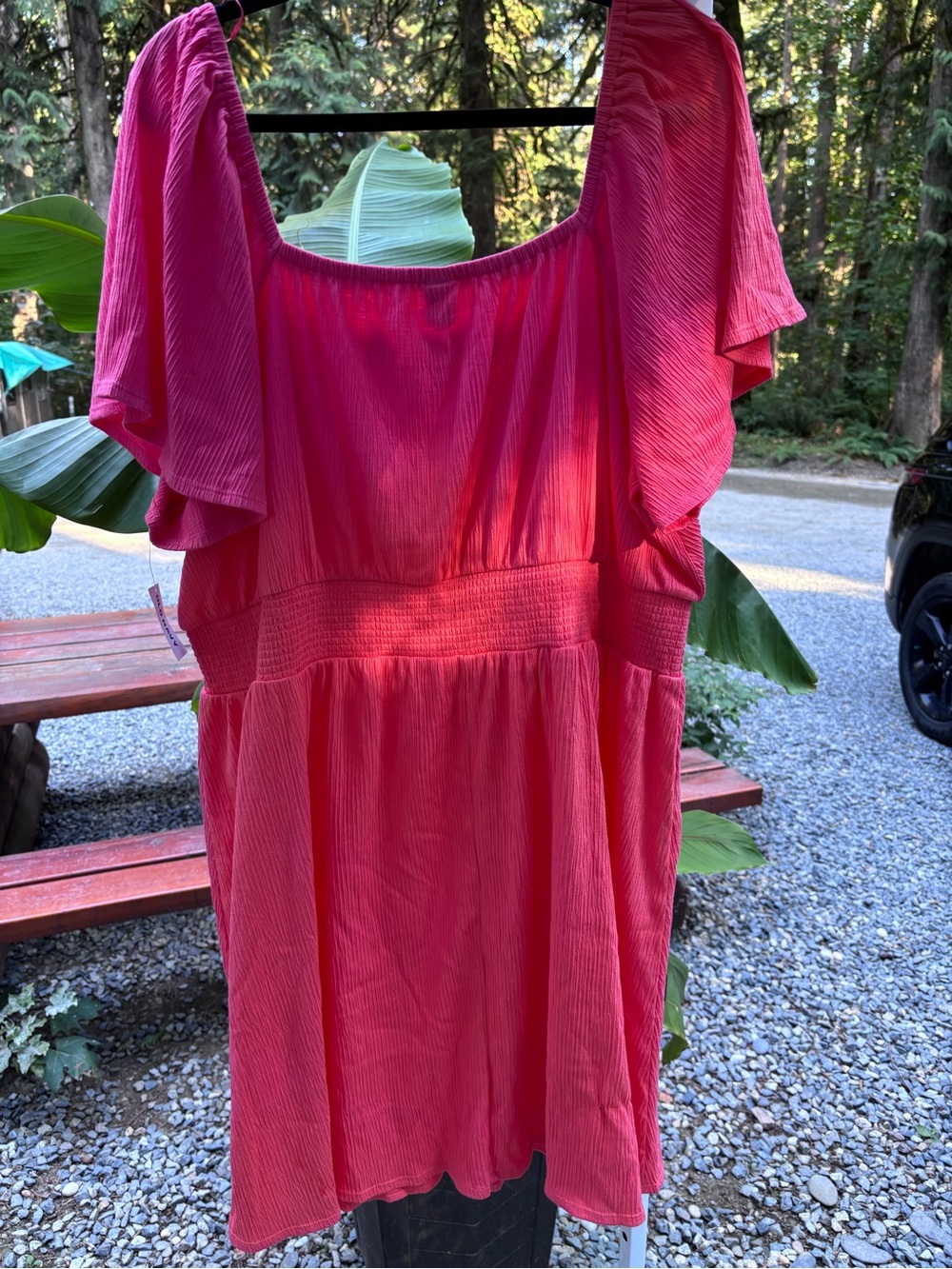 Old Navy Coral Pink Flutter-Sleeve Dress